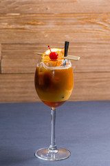 Bright cocktail on the bar