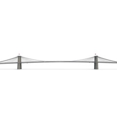 Brooklyn Bridge on white. Side view. 3D illustration - 162992974