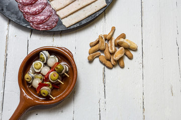 Assortment of sausages typical of Spain