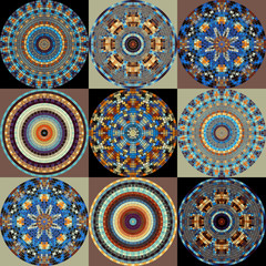 Seamless background pattern. Decorative geometric mosaic art pattern.