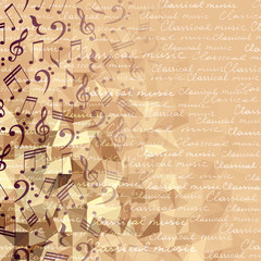 Classical music background pattern with the notes.
