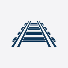 Railroad icon. Train sign. Track road symbol.  