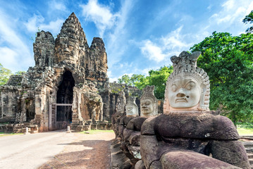 Angkor Thom, a UNESCO site, just outside Siem Reap, Cambodia, famous for its Hindu, now Buddhist, temple ruins