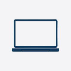laptop icon. Flat design style. Laptop as a business tool.