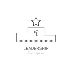 Obraz na płótnie Canvas Leadership line icon