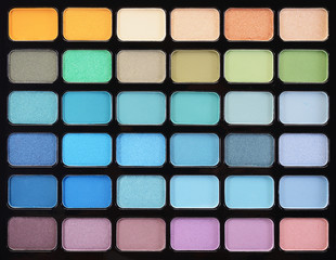Multicolor palette eyeshadow for make up as sample of cosmetic product