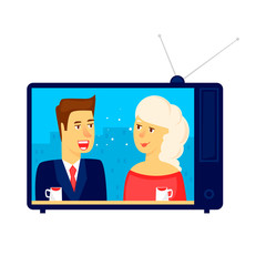 TV show. Flat design vector illustration.