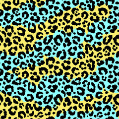 Seamless leopard wild pattern. Vector animal print.