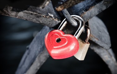 Red heart shaped lock