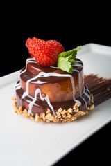 Chocolate cake with strawberry
