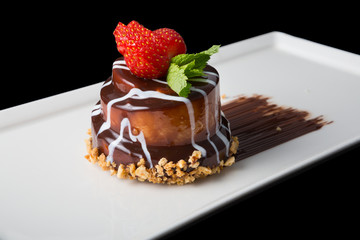 Chocolate cake with strawberry