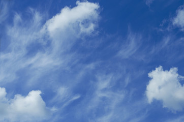 Sunny blue sky with clouds partial Photo