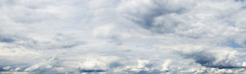 Dark Dramatic Overcast Sky After Rain Panorama Photo