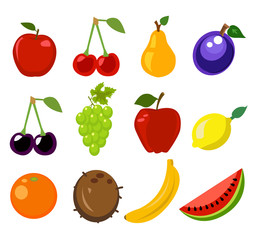 Set of fruit vector illustration
