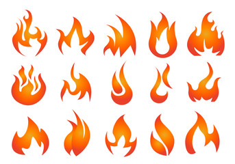 Fire Icons set vector