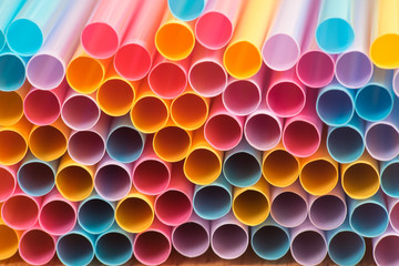Colorful of  straw art background. Abstract wallpaper of pastel colored straws. Rainbow colored colorful pattern texture. pastel straws.