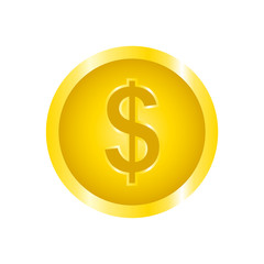 coin dollar isolated vector