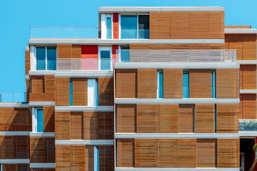 Apartment Building Block Exterior Facade In Valencia, Spain