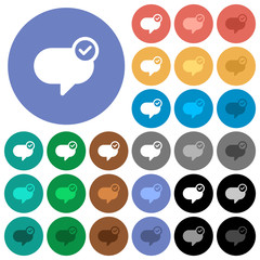 Message sent round flat multi colored icons