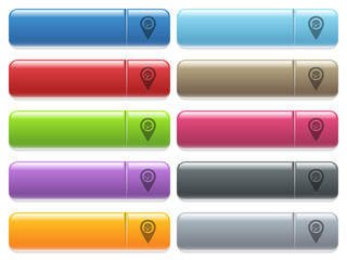International route GPS map location icons on color glossy, rectangular menu button