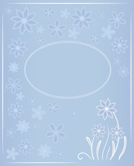 Fototapeta na wymiar Simple design of a tender greeting card with blue flowers