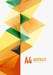 Obraz premium Triangular low poly vector a4 size geometric abstract template