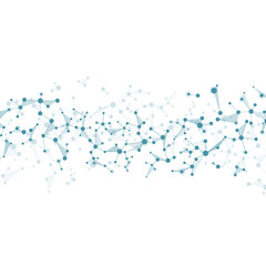 Molecule structure dna and neurons, connected lines with dots, genetic and chemical compounds, illustration.