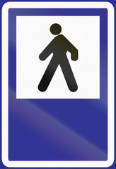 Pedestrians only - Information road sign in Uruguay