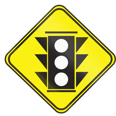 Road sign used in Uruguay - Traffic Lights