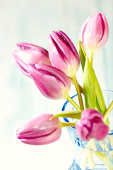 Spring Tulips in a Glass