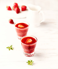 Strawberry Smoothie in Glasses