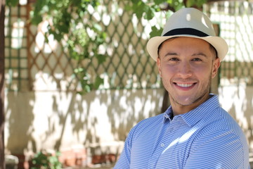 Smiley young country person at his vineyards 