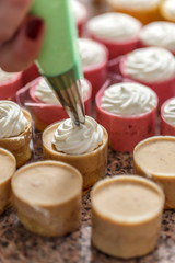 Mini cake with a whipped cream