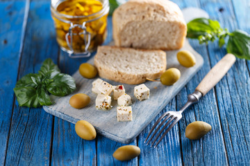 Marinated goat cheese