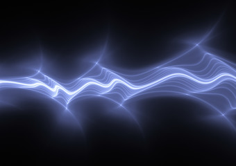 Blue lightning, abstract plasma background