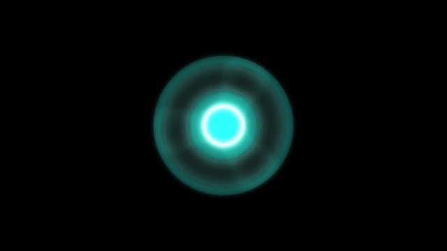 Glowing rotating trend fidget hand spinner on black background