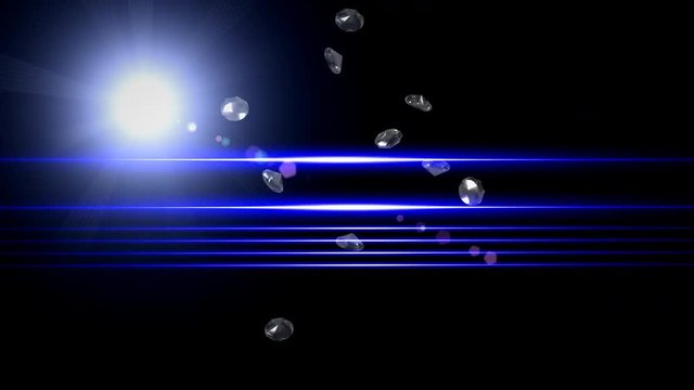 Neon stripes on background of diamonds and light. Background for name, heading, title, caption and logo 