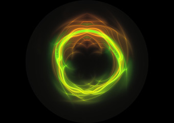 Green lightning, abstract plasma background