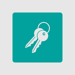 Key icon. Lock symbol. Security sign. Flat design style.