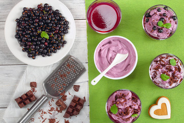 ice cream berry dessert on table