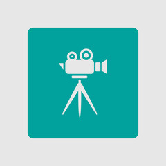 Cinema camera icon. Flat design style. Vector.