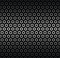 geometric seamless floral halftone vector pattern