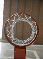 Fototapeta na wymiar Basketball hoop low angle