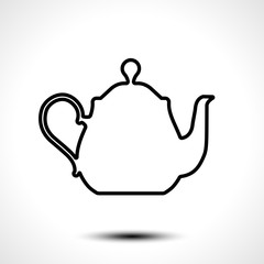 Teapot , kettle, tea kettle vector icon