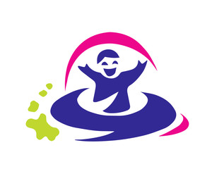 Modern Children Education Logo - Creative Kids Space Ship And Speech Bubble Symbol