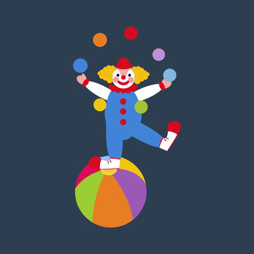 Clown juggler illustration