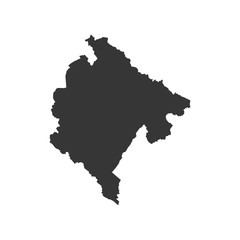 Montenegro map silhouette