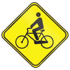 Road sign used in Uruguay - Bicycle Crossing