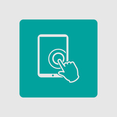 Touch screen tablet PC sign icon. Hand pointer symbol. 