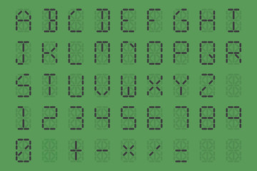 digital font on green background